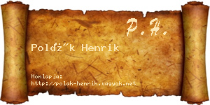 Polák Henrik névjegykártya